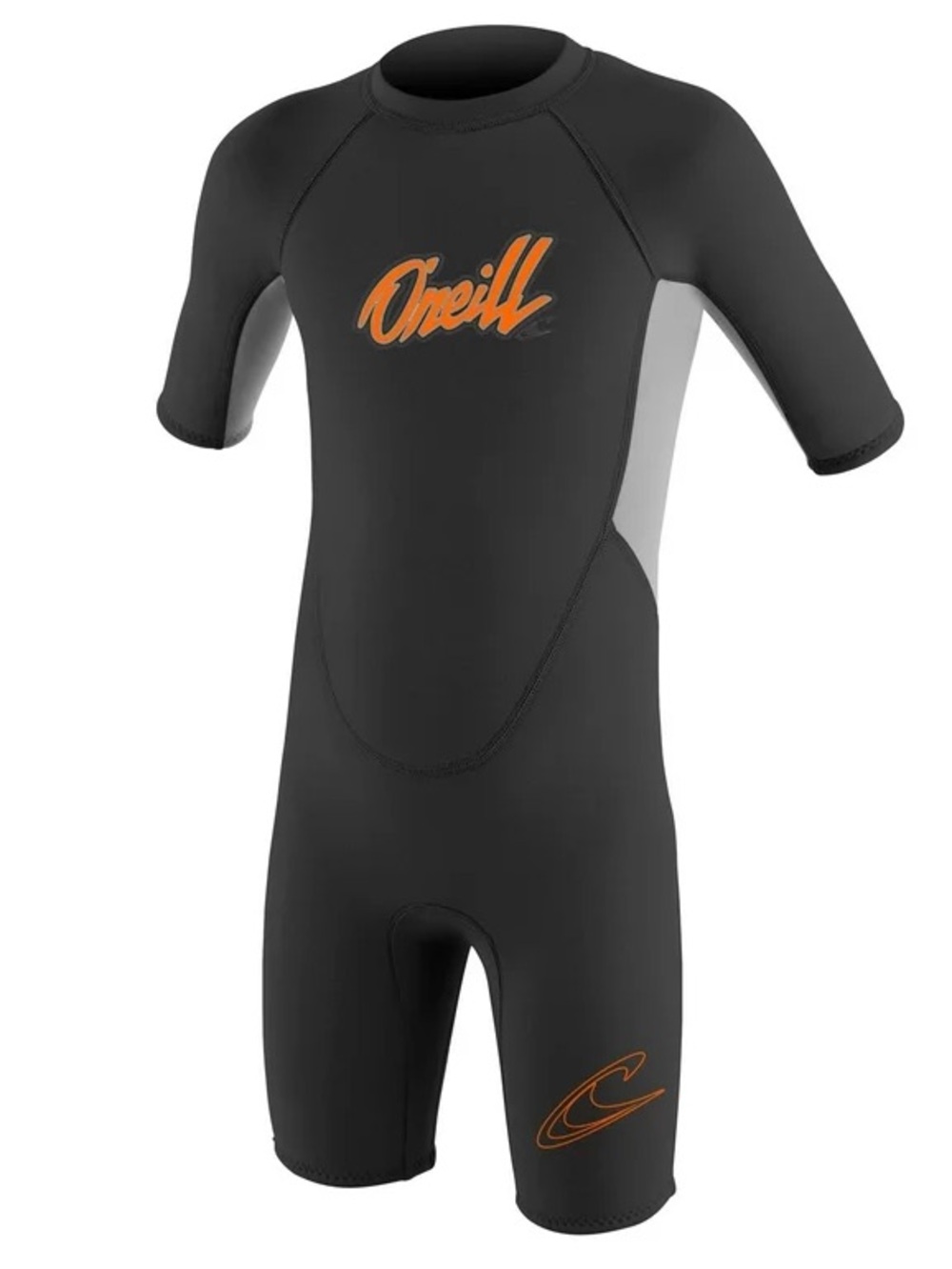 O'Neill Kids Swim Rashguard - Black and Gray with Orange Accents